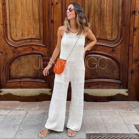 NWT zara patchwork knit jumpsuit - Picture 6 of 17